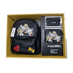 Marc Tetro 3 Piece Set Dog Group Mini Backpack, Wallet & Cardholder NWT